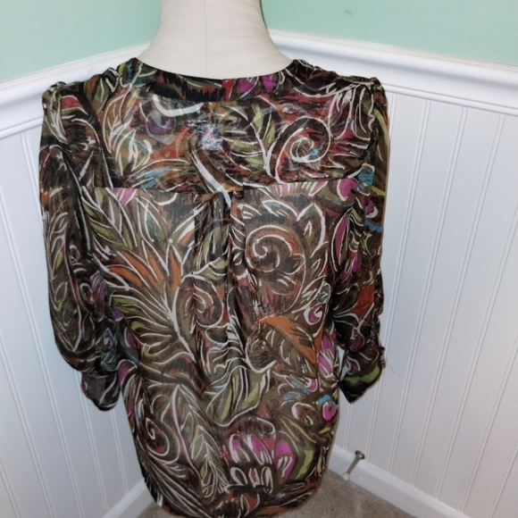 Christopher and Banks sheer v-neck blouse - Picture 4 of 5